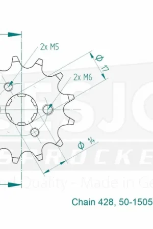 ESJOT - FRONT 13T, 428 - Sprockets - 13T, 428 Populair