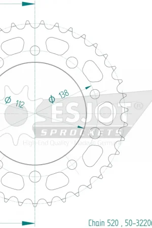 ESJOT - REAR STEEL 39T, 520 - Sprockets - Staalconstructie Trendy