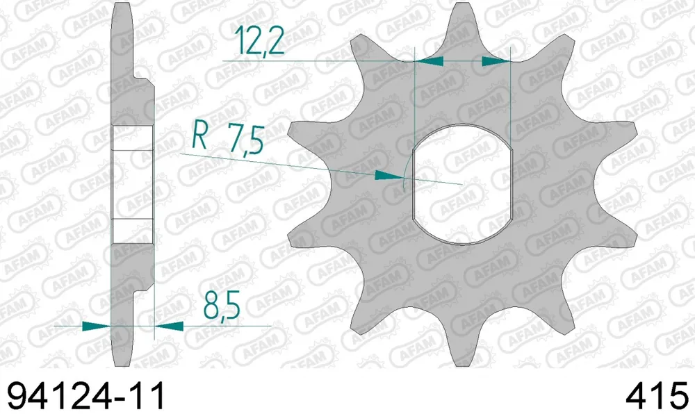 Direct Beschikbaar AFAM - FRONT 11T, 415 - Sprockets - 11T