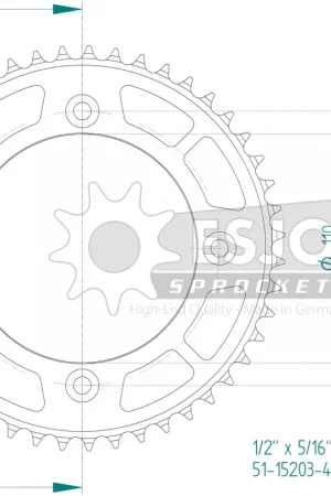 ESJOT - REAR ALU 47T, 428 - Sprockets - Lichtgewicht Aluminium Superprijs
