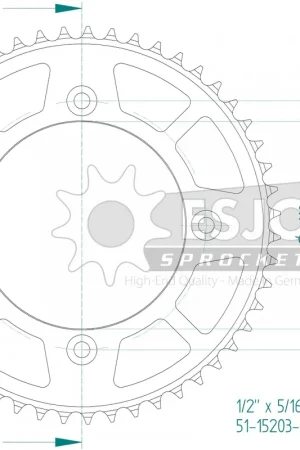 Meest Verkocht ESJOT - REAR ALU 51T, 428 - Sprockets - Lichtgewicht en duurzaam