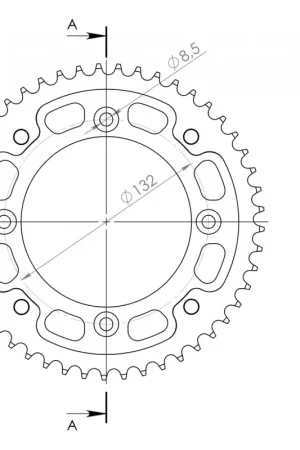 Dagaanbieding SUPERSPROX - REAR ALU 48T, BLACK, 428 - Sprockets - 48T