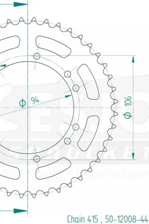 Nieuwe Collectie ESJOT - REAR STEEL 44T, 415 - Sprockets - Staal