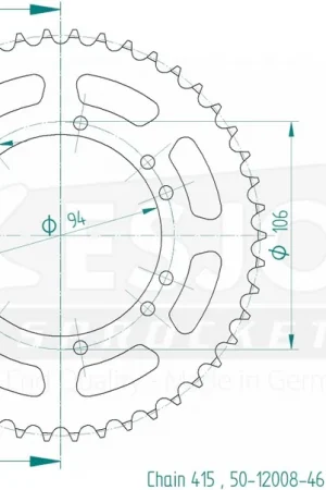 ESJOT - REAR STEEL 46T, 415 - Sprockets - Staalconstructie Populair
