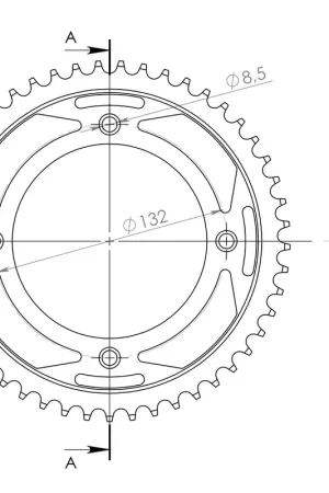 SUPERSPROX - REAR STEEL 48T, BLACK, 428 - Sprockets - Duurzaam Exclusief