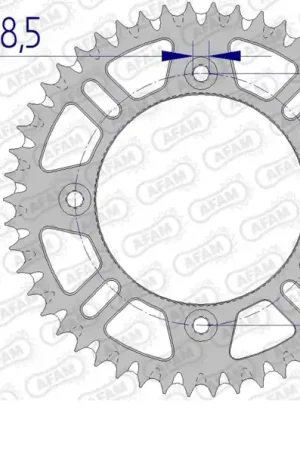AFAM - REAR ALU 46T, 428, SELF CLEANING - Sprockets - Zelfreinigend Nieuwe Collectie