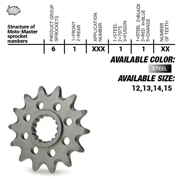 MOTO MASTER - FRONT STEEL 15T, 428 - Sprockets - Stalen Constructie Betrouwbaar