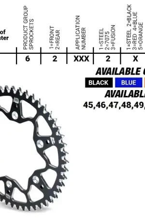 Betaalbaar MOTO MASTER - REAR ALU 49T - Sprockets - BLACK 428