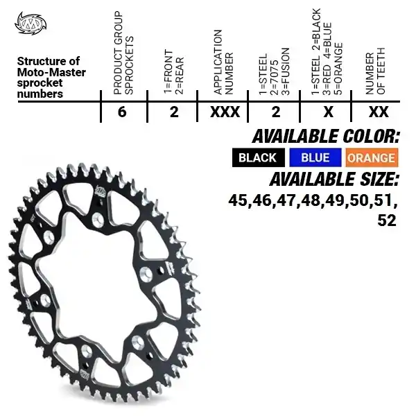 Betaalbaar MOTO MASTER - REAR ALU 49T - Sprockets - BLACK 428