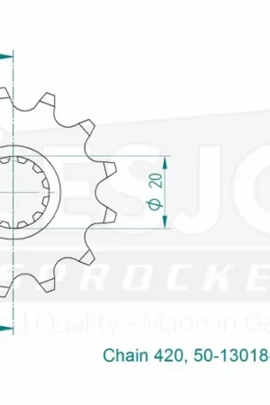 Geld-Terug-Garantie ESJOT - FRONT 13T, 420 - Sprockets - 13T