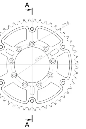 Exclusief SUPERSPROX - REAR STEALTH 52T - Sprockets - Blauw 520