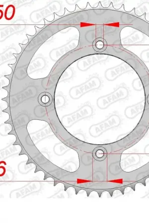 AFAM - REAR STEEL 50T, 428 - Sprockets - Stevig en Duurzaam Exclusieve Aanbieding
