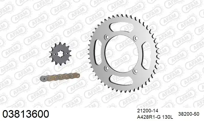 AFAM - 428R1 130 AR (CLIP) GOLD & SPROCKETS - STEEL Hete Deal
