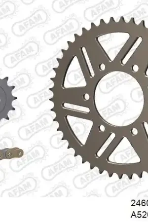 AFAM - 520XSR 114 MRS (RIVET) GOLD & SPROCKETS - Chain Kits - ALU Hete Deal