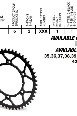 Gereduceerde Prijs MOTO MASTER - REAR STEEL ULTRALIGHT 44T, 415 - Sprockets - Compatibiliteit met KTM SX50 14- / HSQ TC50 17-