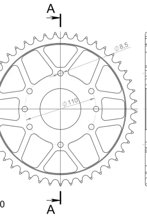 SUPERSPROX - REAR STEEL 45T, BLACK, 520 - Sprockets - 45T Bestel Nu