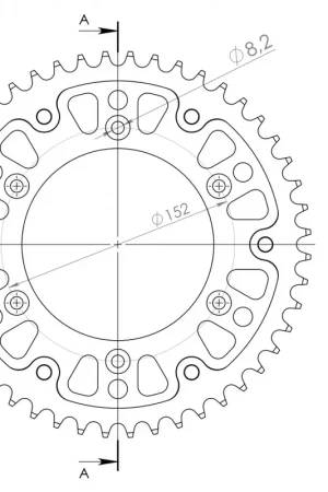 SUPERSPROX - REAR STEALTH 48T, GOLD, 520 - Sprockets - Hoogwaardige kwaliteit Hoge Kwaliteit