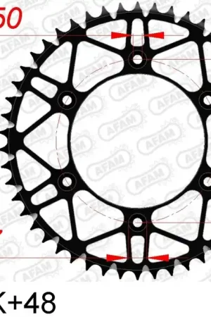 Hoge Kwaliteit AFAM - REAR STEEL SUPER LIGHT 48T, 520, BLACK - Sprockets - MX-ENDURO