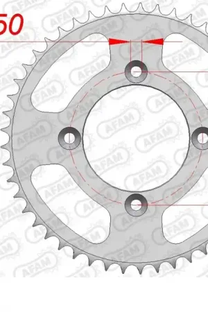 Rechtstreeks Van De Fabrikant AFAM - REAR STEEL 46T, 428 - Sprockets - Compatibel met Honda CRF 100 en 125