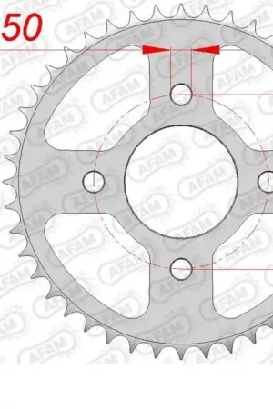 Speciale Aanbieding AFAM - REAR STEEL 44T, 428 - Sprockets - Compatibel met Honda