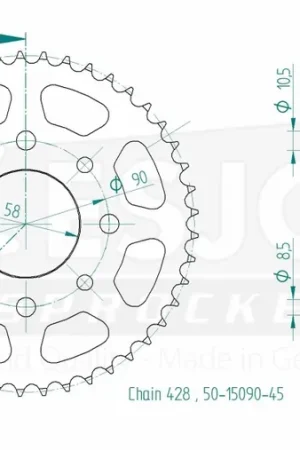 ESJOT - REAR 45T, 428 - Sprockets - Geschikt voor Honda Geld-Terug-Garantie