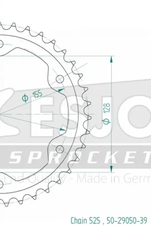 ESJOT - REAR STEEL 39T, 525 - Sprockets - Compatibel met KTM Must-Have