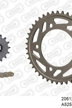 AFAM - 525XSR2 118 MRS (RIVET) GOLD & SPROCKETS - Chain Kits - ALU Handgemaakt