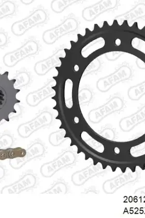AFAM - 525XHR3 116 MRS (RIVET) GOLD & SPROCKETS - Chain Kits - Steel Geld-Terug-Garantie