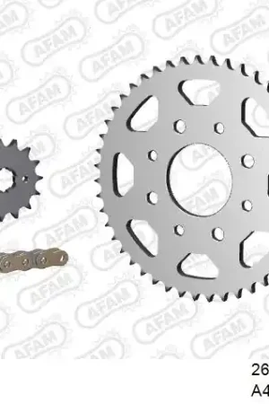 AFAM - 428R1 118 AR (CLIP) GOLD & SPROCKETS - Chain Kits - STEEL Trendy