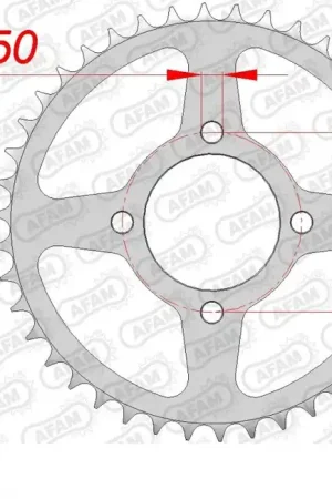AFAM - REAR STEEL 42T, 520 - Sprockets - Compatibel met Honda Mtx 200 f Betaalbaar