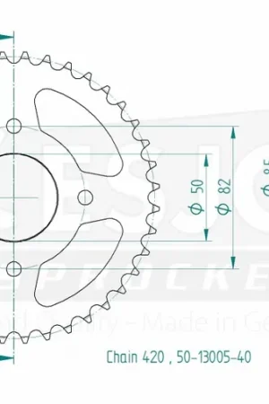 ESJOT - REAR STEEL 40T, 420 - Sprockets - Geschikt voor Honda St 50 en St 70 Betaalbaar