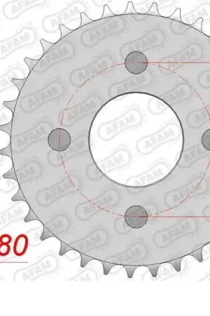 Plaats Bestelling AFAM - REAR STEEL 35T, 420 - Sprockets - Geschikt voor Honda St 50
