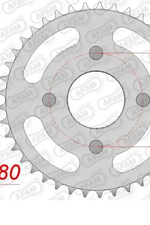 Flitsaanbieding AFAM - REAR STEEL 42T, 420 - Sprockets - Geschikt voor Honda St 50