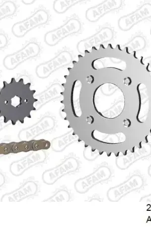 AFAM - 420R1 88 AR (CLIP) GOLD & SPROCKETS - Chain Kits - STEEL Superprijs