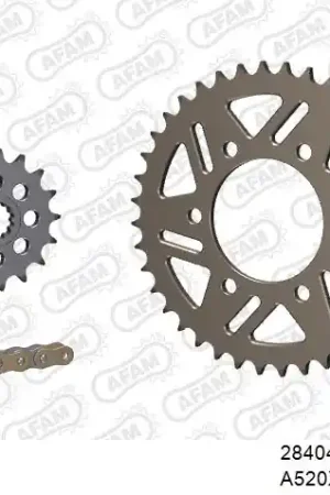 AFAM - 520XHR2 114 MRS (RIVET) GOLD & SPROCKETS - Chain Kits - ALU Koop Vandaag
