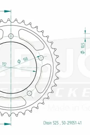 ESJOT - REAR STEEL 41T, 525 - Sprockets - Voor diverse Yamaha modellen Shop Nu