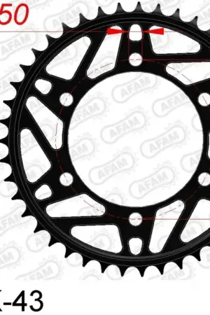 AFAM - REAR STEEL 43T, 520 - Sprockets - Compatibel met Yamaha Betaalbaar