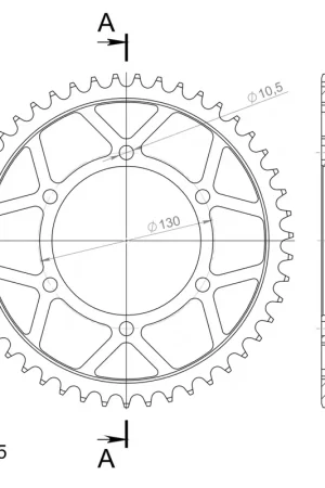 SUPERSPROX - REAR STEEL 47T, BLACK, 525 - Sprockets - Geschikt voor Yamaha Tenere 700 Garantie Inbegrepen