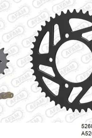 AFAM - 520XSR 104 MRS (RIVET) GOLD & SPROCKETS - Chain Kits - STEEL Weekendaanbieding