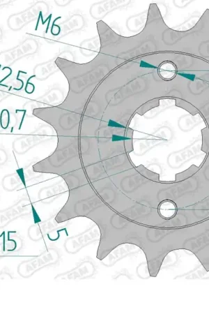 Professioneel AFAM - FRONT 15T, 530 - Sprockets - Compatibel met Ducati