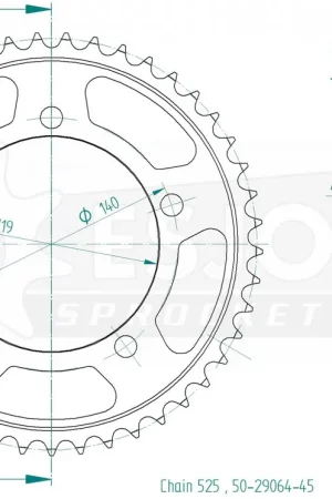 Uitverkoop ESJOT - REAR STEEL 45T, 525 - Sprockets - Geschikt voor BMW