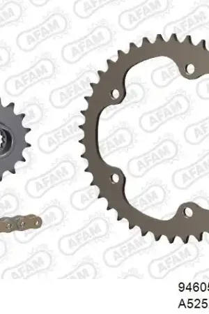 AFAM - 525XSR2 112 MRS (RIVET) GOLD & SPROCKETS - Chain Kits - ALU Uitverkoop
