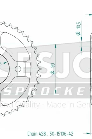 ESJOT - REAR 42T, 428 - Sprockets - 42T Aanbieding