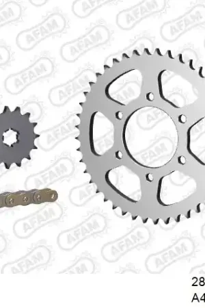 AFAM - 428R1 114 AR (CLIP) GOLD & SPROCKETS - Chain Kits - STEEL Shop Nu