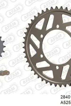 Direct Verzonden AFAM - 525XSR2 114 MRS (RIVET) GOLD & SPROCKETS - ALU
