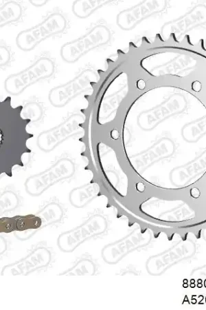 Fabrieksprijs AFAM - 520XSR 102 MRS (RIVET) GOLD & SPROCKETS - Chain Kits - STEEL