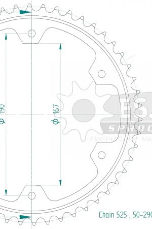 Exclusief ESJOT - REAR STEEL 50T, 525 - Sprockets - Compatibel met Triumph Tiger 900