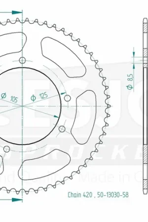 ESJOT - REAR STEEL 58T, 420 - Sprockets - Geschikt voor Aprilia RX 50 Rechtstreeks Van De Fabrikant