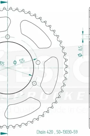 Express Levering ESJOT - REAR STEEL 59T, 420 - Sprockets - Stalen constructie