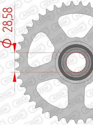 AFAM - REAR STEEL 44T, 415 - Sprockets - Compatibel met Aprilia Rs 50 Professioneel